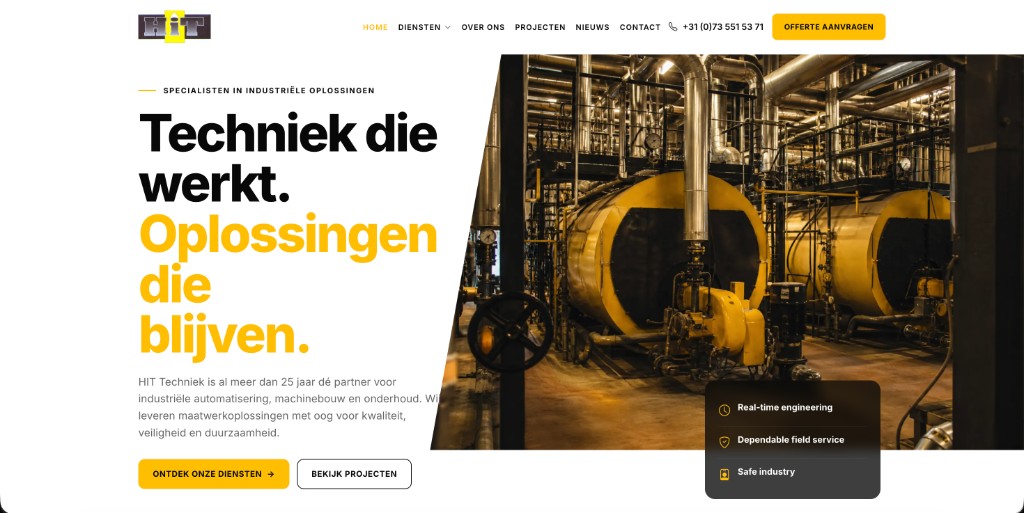 Homepage van HIT Techniek