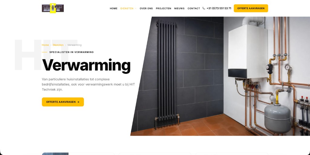 Verwarming pagina hero